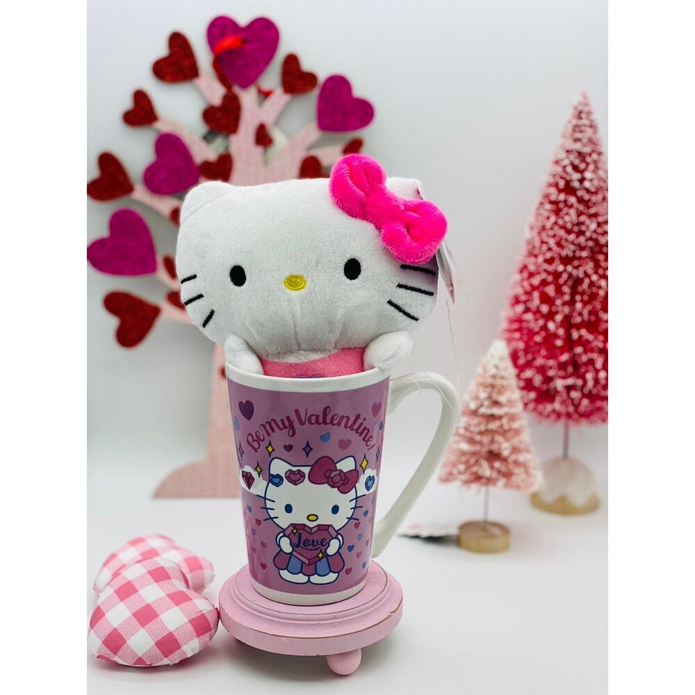Hello Kitty Mug Plushie Set Valentine's